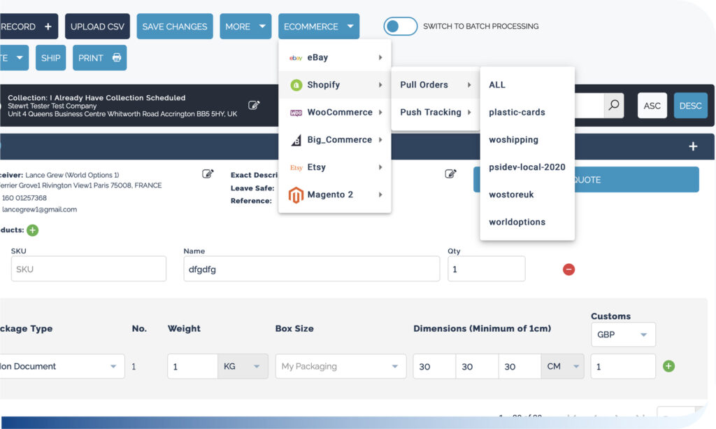 Image of Shipping Portal